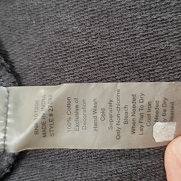 Soft Surroundings V-Neck Full Zip Embroidered Hoodie Jacket Size Large - Picture 6 of 9